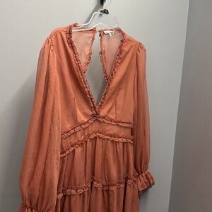 Fashion Nova Coral Backless Dress